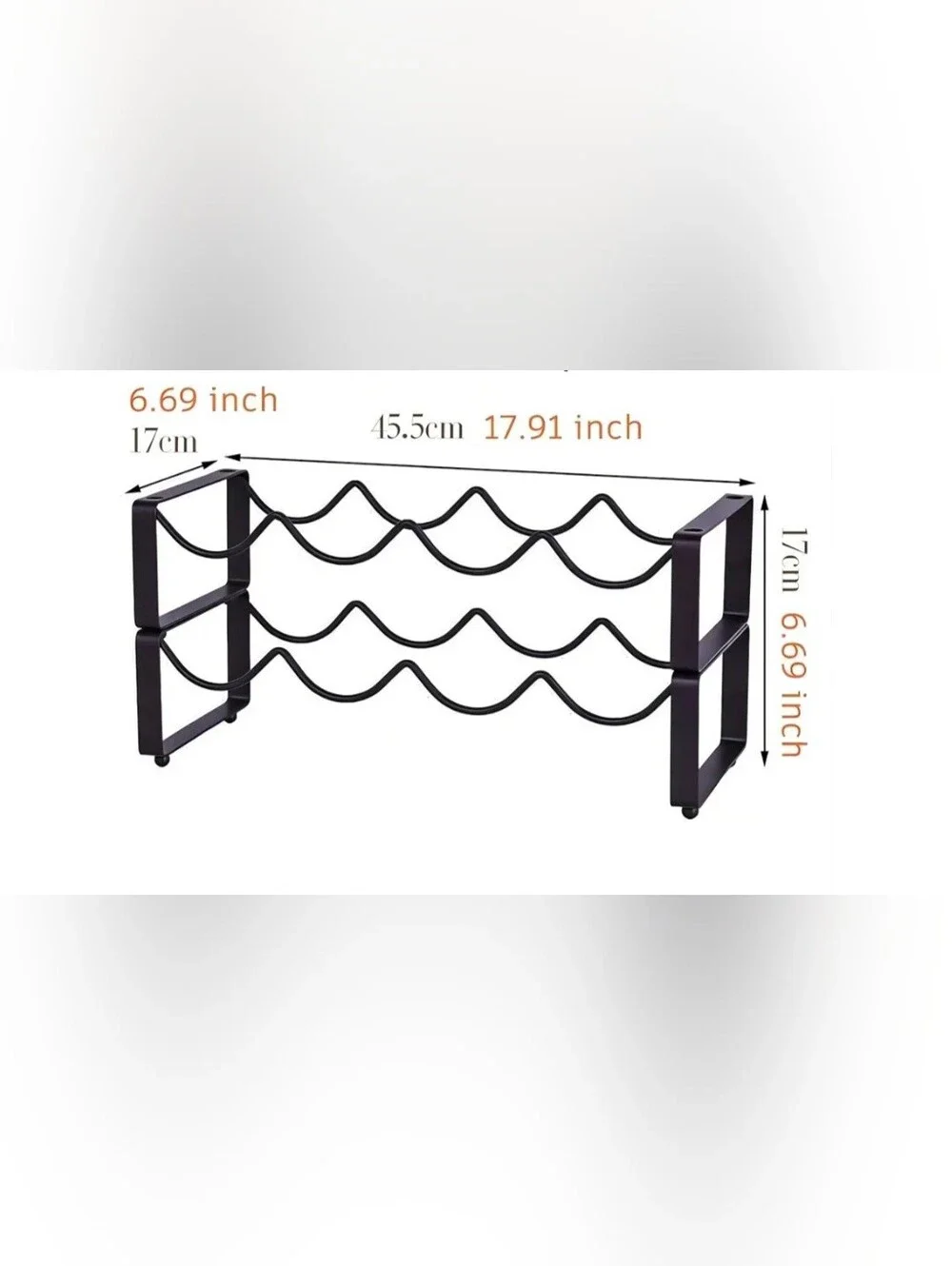 Metal Wave Two-tier Rack - Black
